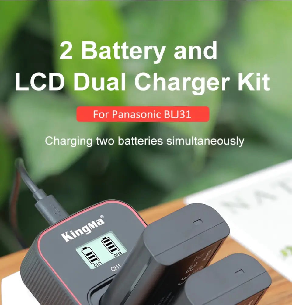 Panasonic DMW - BLJ31 2600mAh Replacement Battery and Dual Charger with LCD Display Set