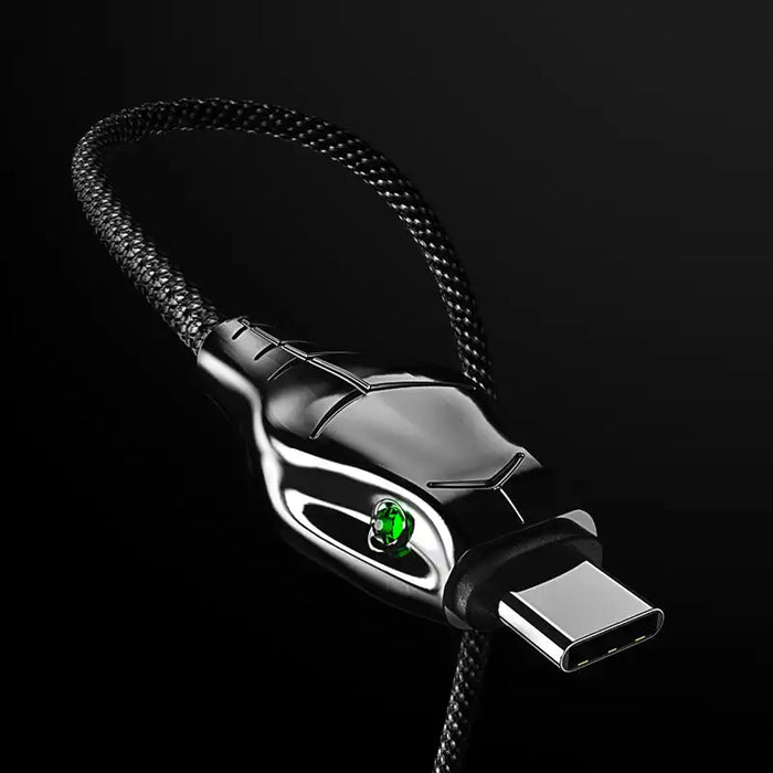 Black Mamba Nylon-Braided 1.2m USB Cable | USB-A to Type-C | Data Sync & Fast Charging Cable - 2