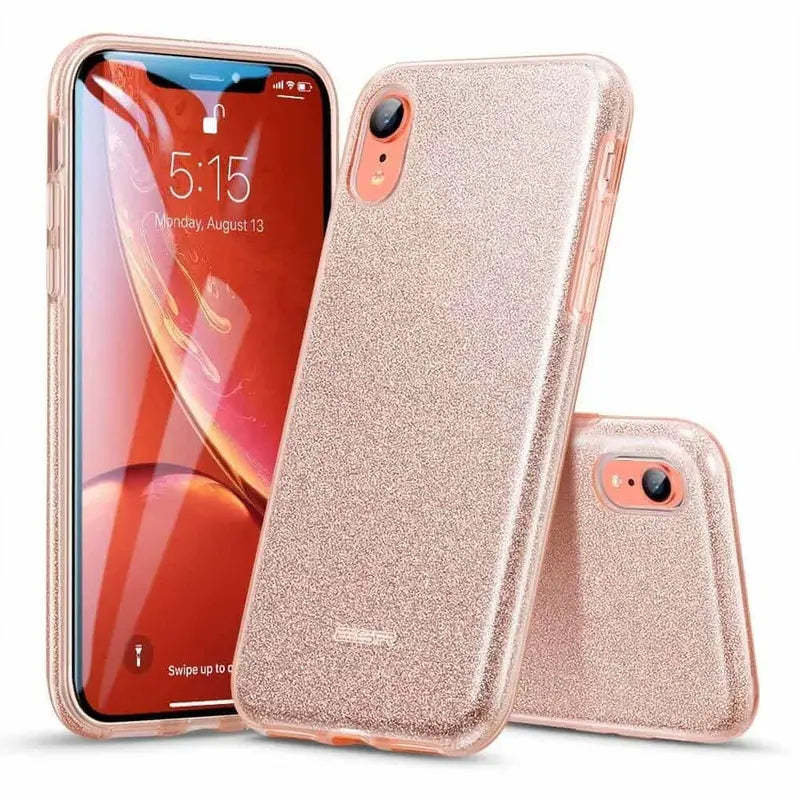 iPhone XR Makeup Glitter Case coral