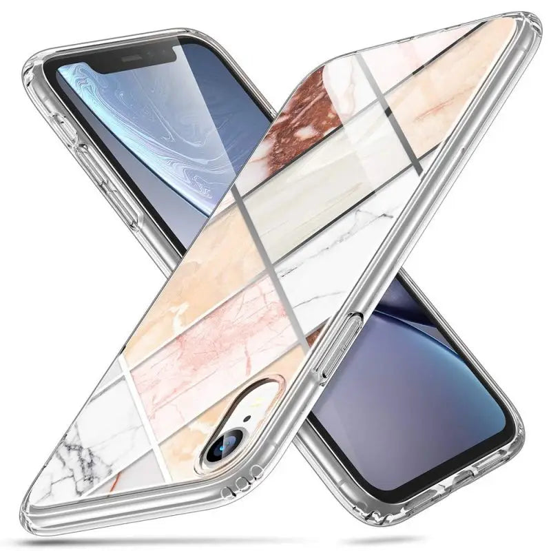 iPhone XR Marble Slim Hard Back Case 1