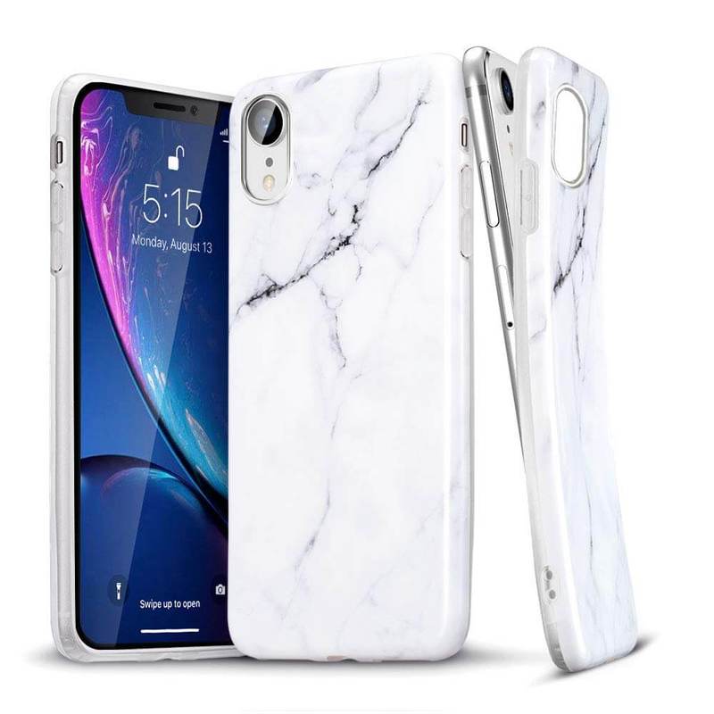 iPhone XR Marble Slim Soft Case white sierra