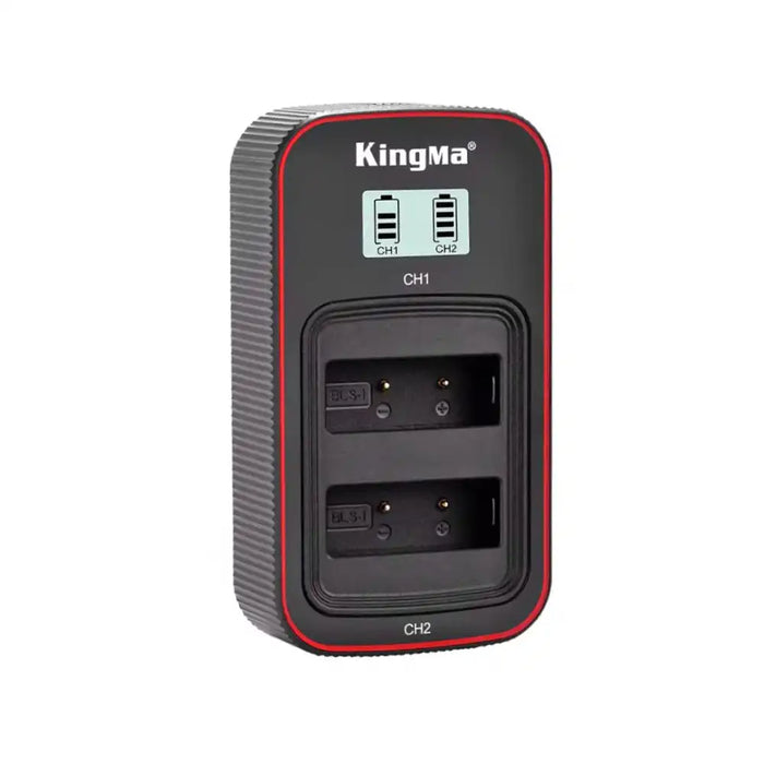 KingMa BLS-1 & BLS-5 Charger | Olympus | Dual Slot | LCD - 1