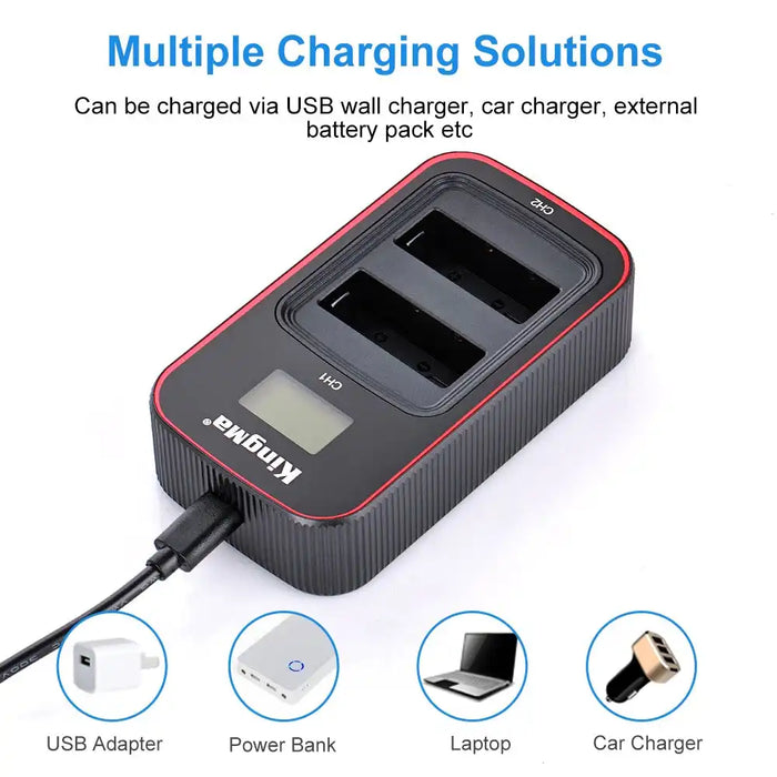 KingMa BLS-1 & BLS-5 Charger | Olympus | Dual Slot | LCD - 3