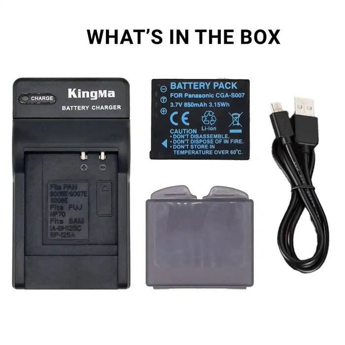 KingMa CGA-S007 Set | Panasonic | 850mAh Battery | Single Slot | LED - 2