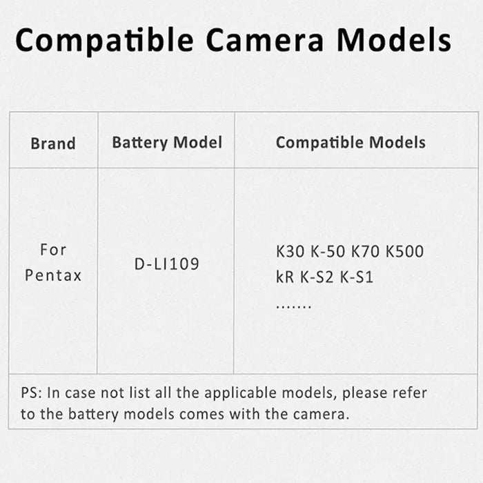 KingMa D-Li109 | Pentax | 1050mAh | Replacement Battery - 4