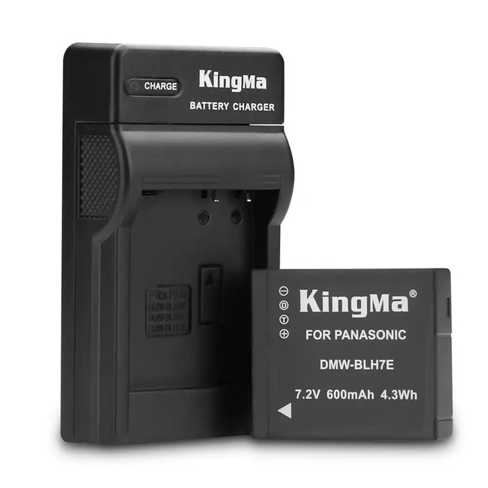 KingMa DMW-BLH7E Set | Panasonic | 600mAh Battery | Single Charger | LED - 1