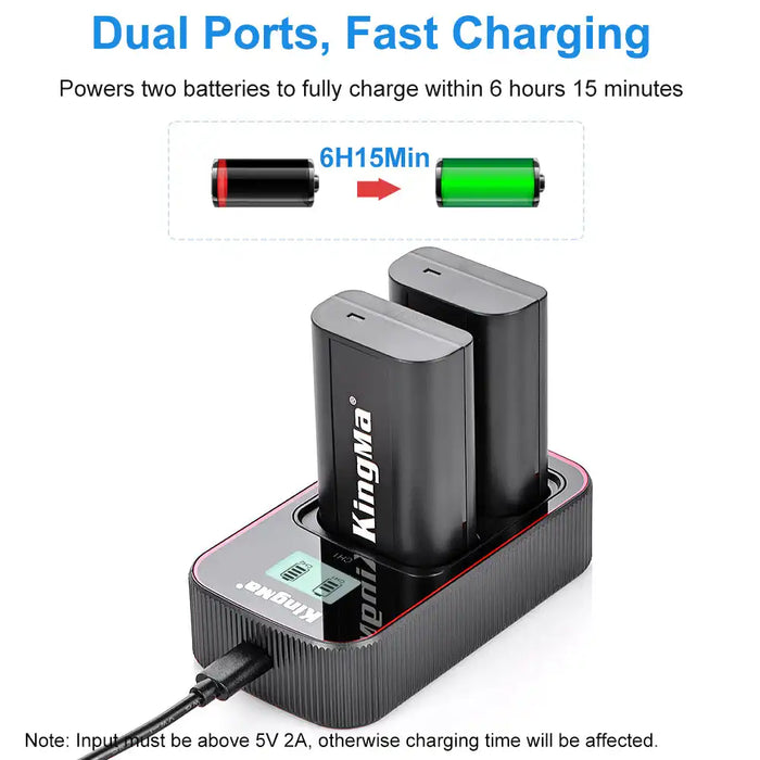 KingMa DMW-BLJ31 set | Panasonic | 2600mAh Battery | Dual Charger | LCD - 3