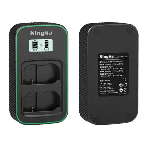 KingMa EN-EL15 Fast Charger | Nikon | Dual Slot | LCD - 2