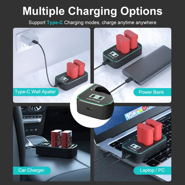 KingMa EN-EL15 Fast Charger | Nikon | Dual Slot | LCD - 6