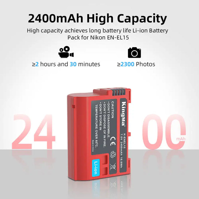 KingMa EN-EL15 | Nikon | 2400mAh | Replacement Battery - 5