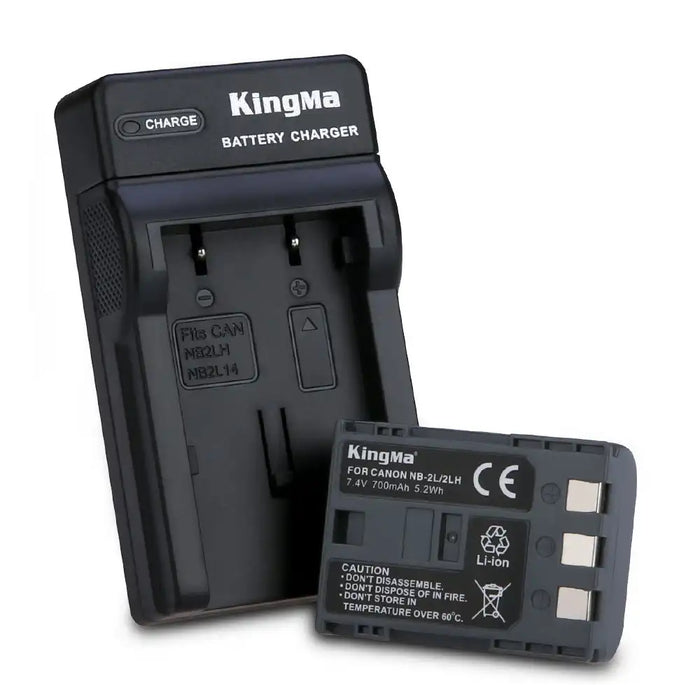 KingMa NB-2LH & NB-2L Set | Canon | 700mAh Battery | Single Charger | LED - 1