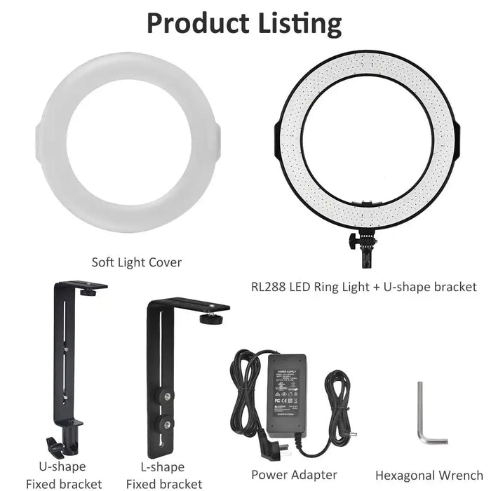 KingMa RL288A | Professional Selfie Ring Lighting | LED | 18-inch - 3