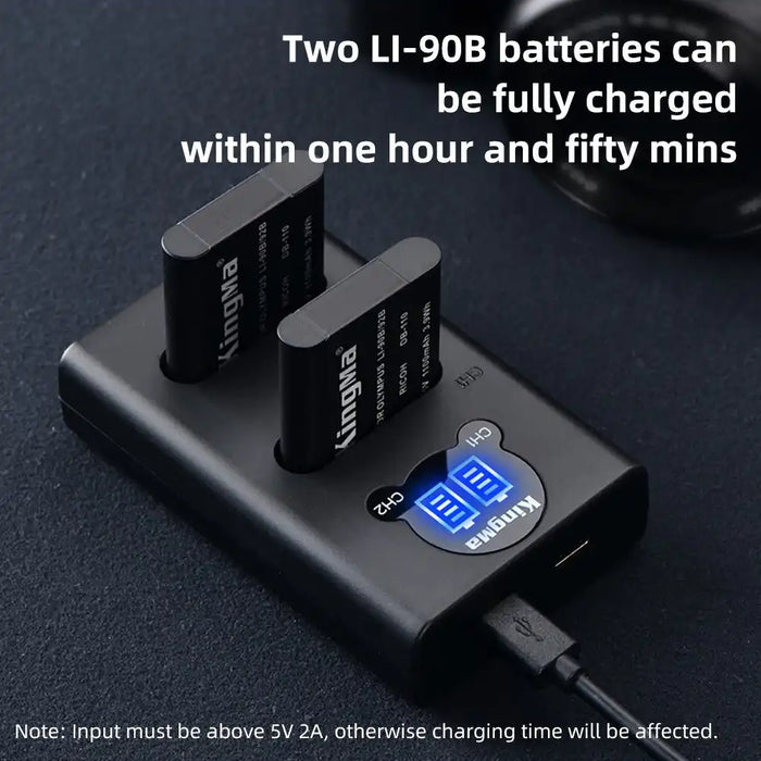 KingMa Li90B & Li92B Set | Olympus | 1100mAh Battery | Dual Charger - 4