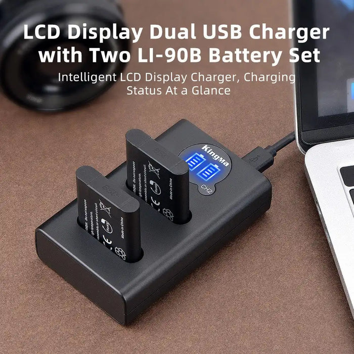 KingMa Li90B & Li92B Set | Olympus | 1100mAh Battery | Dual Charger - 3