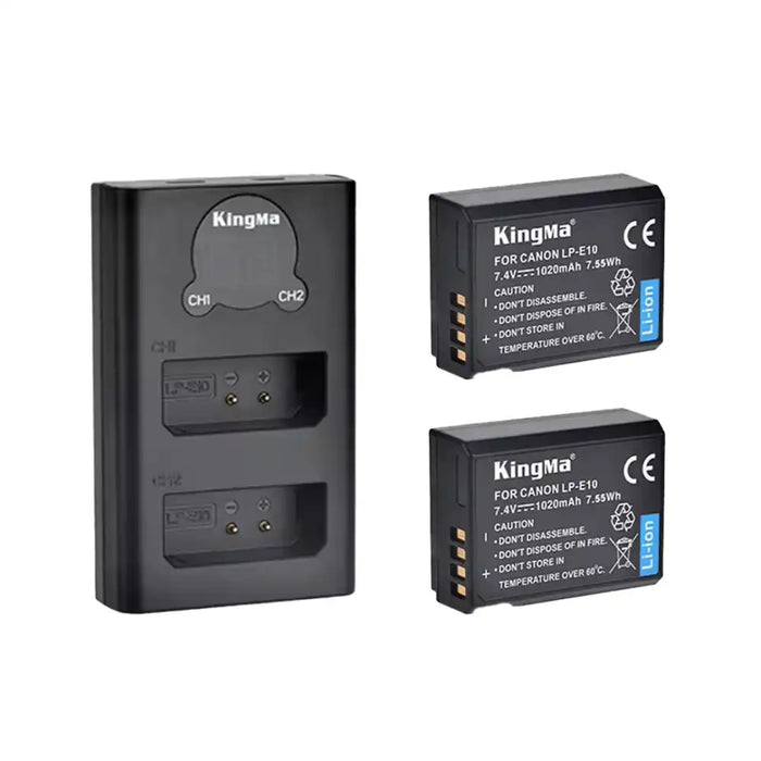 KingMa LP-E10 Set | Canon | 1020mAh Battery | Dual Charger - 1