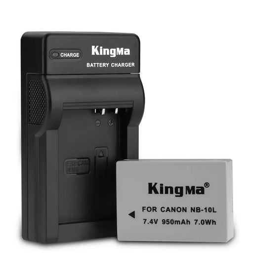 KingMa NB-10L Set | Canon | 950mAh Battery | Single Charger | LED - 1