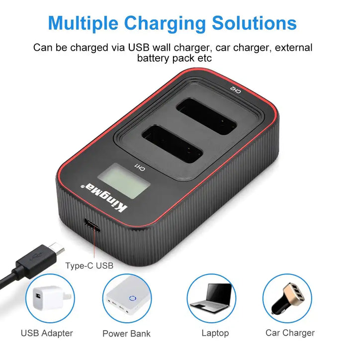 KingMa NB-13L Charger | Canon | Dual Slot | LCD - 3