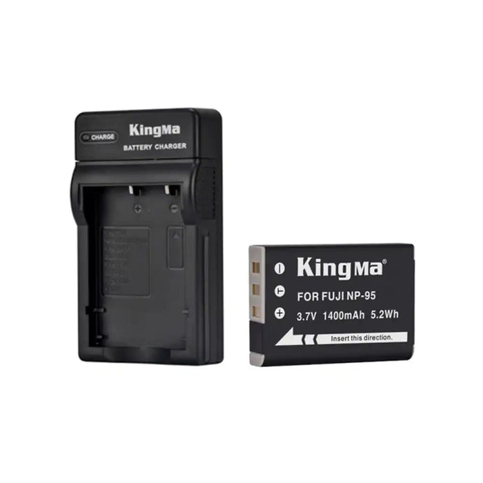 KingMa NP-95 Set | Fujifilm | 1400mAh Battery | Single Charger | LED - 1