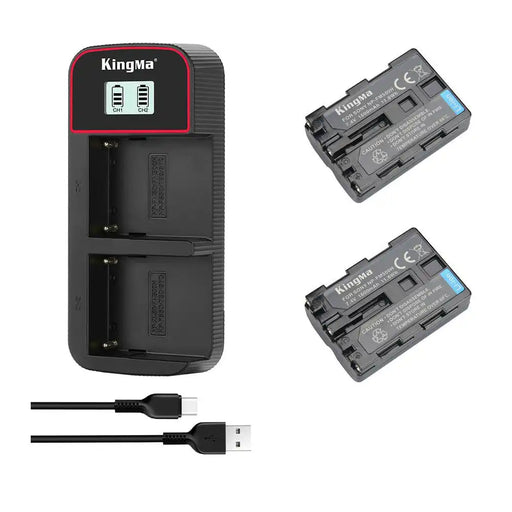 KingMa NP-FM500H Set | Sony | 1600mAh Battery | Dual Slot Fast Charger - 1