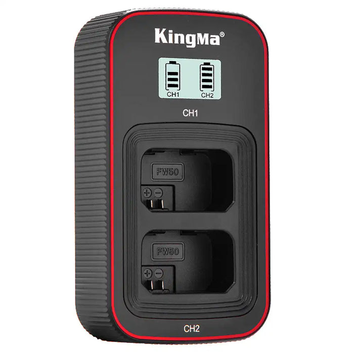 KingMa NP-FW50 Charger | Sony | Dual Slot | LCD - 1