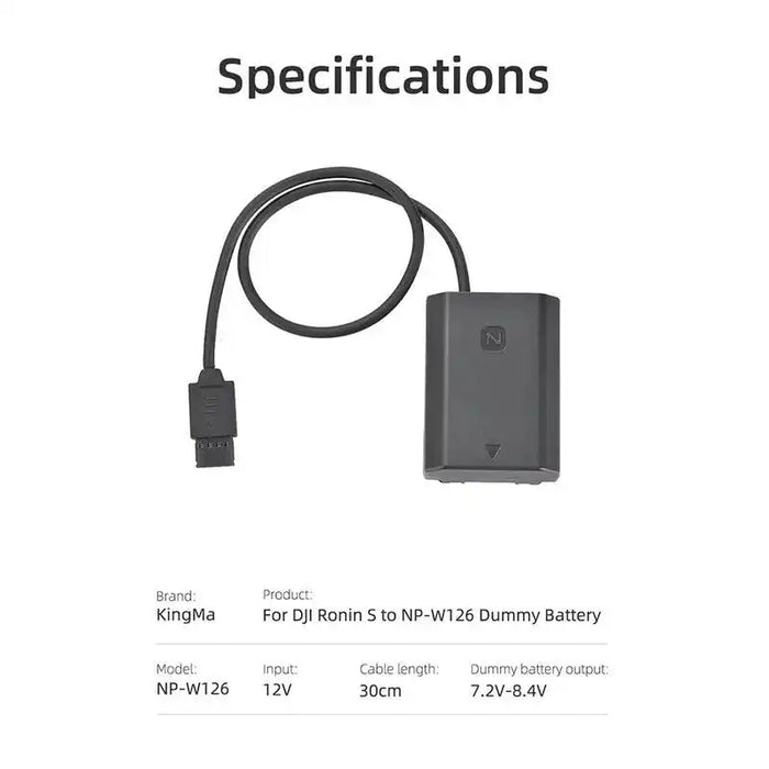 KingMa W126 | Fujifilm | Dummy Battery | DJI Ronin S-Port - 2