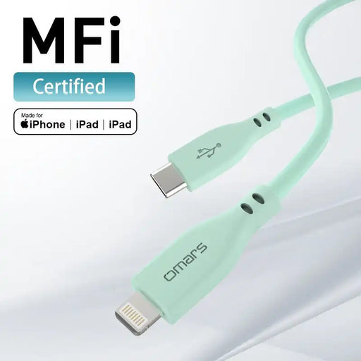 MFi-Certified Silicone Charging Cable | Type-C to Lightning | iPhone Models | PD20W Fast Charging