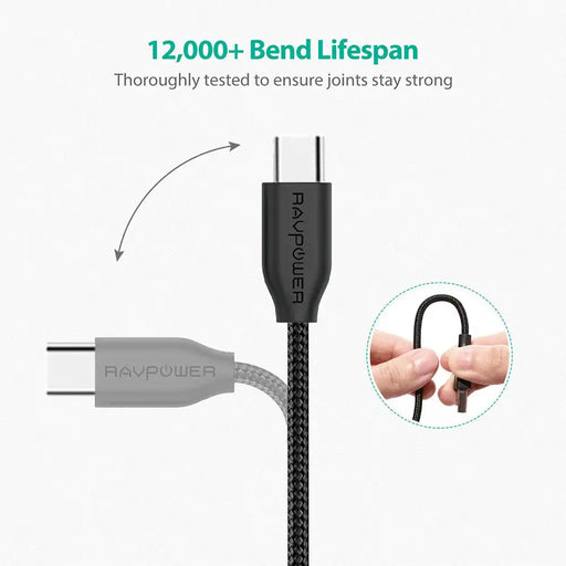 Kevlar Braided USB-C to USB-C Data Sync Charging Cable - 2