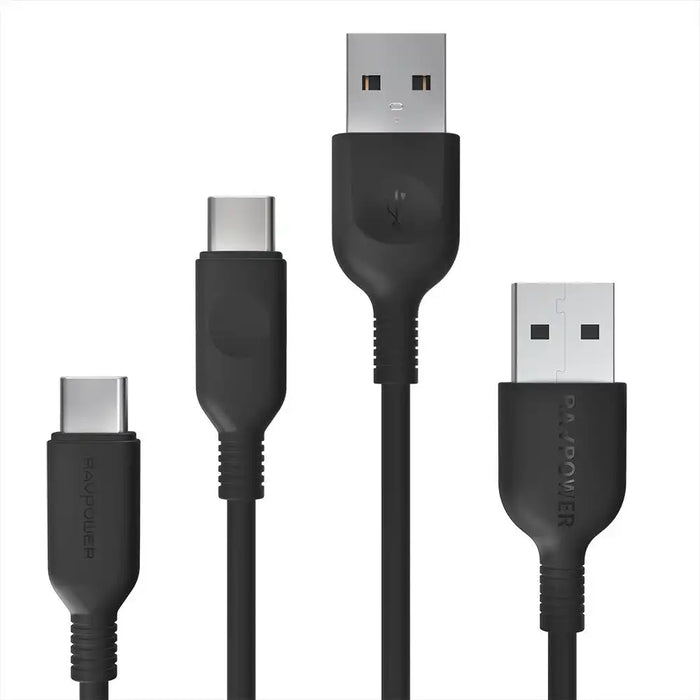 USB-A to USB-C Data Sync and Fast Charging Cable | 2pcs - 1