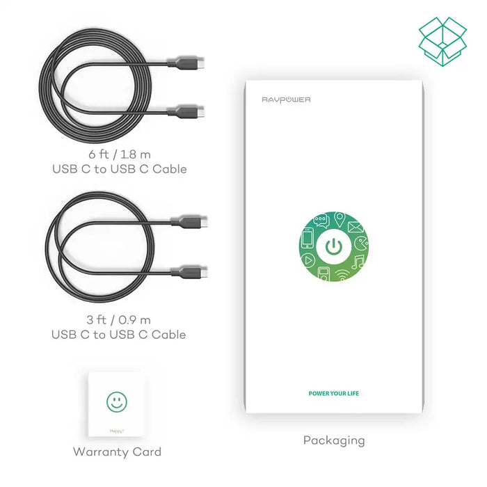 Data Sync and Fast Charging Cable | USB-C to USB-C | 2pcs - 5