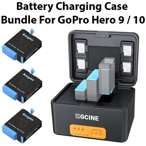 Charging Case and KingMa GoPro Battery Bundle Set | GoPro 9 / 10 / 11 - 1