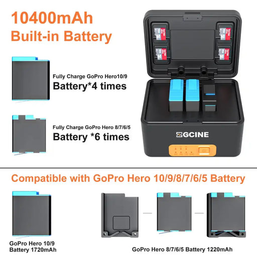 Charging Case and KingMa GoPro Battery Bundle Set | GoPro 9 / 10 / 11 - 2